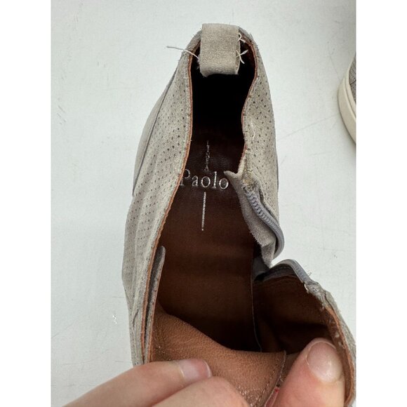 Linea Paolo Womens Felicia Perforated Wedge Sneakers Size 8M Gray Side Zipper - Picture 5 of 14